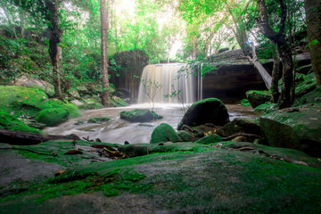Landscape photo,Waterfall in Phu kradueng national park, beautiful waterfall in Thailand