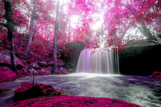 Landscape photo,Waterfall in Phu kradueng national park, beautiful waterfall in Thailand