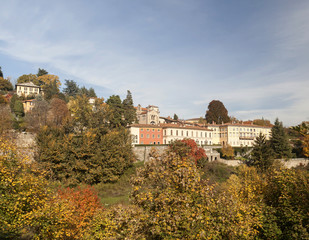 Fototapeta na wymiar City and mountain view, Citta Alta, Bergamo, Italy.