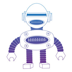 cartoon robot icon over white background colorful design vector illustration