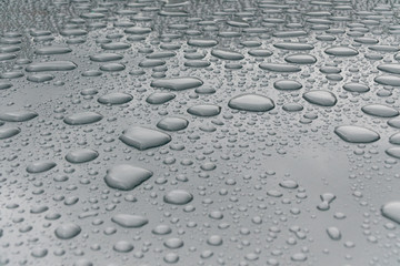 Water drops on metal surface