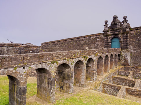 Castle of Sao Filipe (Sao Joao Baptista do Monte Brasil), Angra do Heroismo, Terceira Island, Azores, Portugal, Atlantic