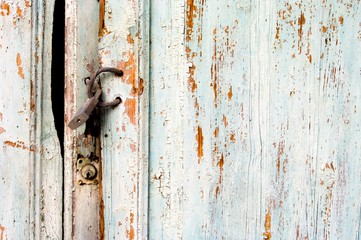 Aged pierced door