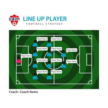 Line Up Player Vector Template Design