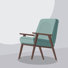 Chair cartoon, isolated vector illustration, template for animatoin