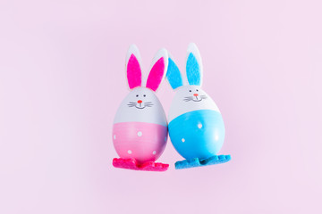 Easter scene with colored eggs