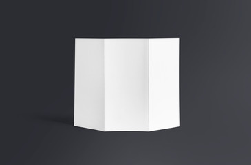 Tri-fold brochure mock-up. Blank brochure white template paper on background. Three fold paper brochure for your design.
