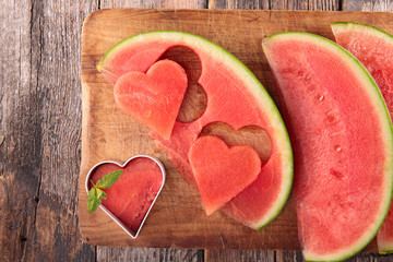 Fototapeta na wymiar watermelon on board