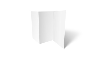 Tri-fold brochure mock-up. Blank brochure white template paper on background. Three fold paper brochure for your design.
