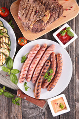 fried sausage and beef