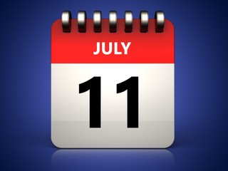 3d 11 july calendar
