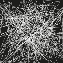 Asymmetrical texture with random chaotic lines, abstract geometric pattern. Abstract web, a tangled mesh. Vector illustration