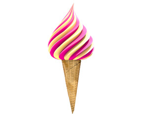 Colorful ice cream. 3D render.