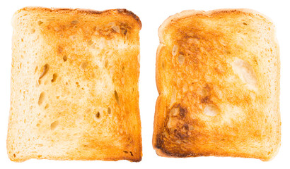 Sliced Toast Bread isolated on white background, top view