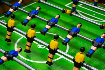 Board game football with figures of football players