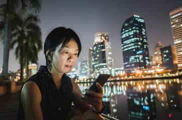 woman using cellphone