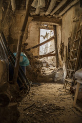 Inside a abandoned farm