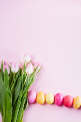 Fototapeta na wymiar Pink fresh tulips