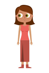 cartoon beauty mother standing character vector illustration