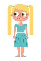 cartoon beauty cute girl daughter vector illustration