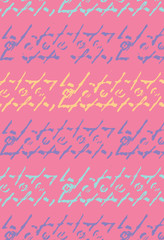 Fototapeta na wymiar Pink Ethnic Boho Painted Pattern