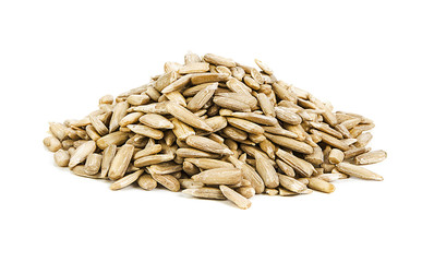 sunflower seeds isolated on a white background