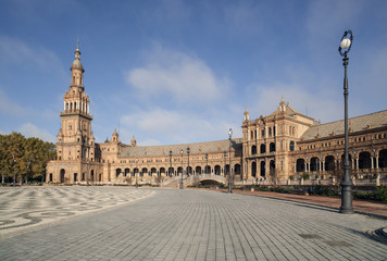 Fototapeta premium Plaza España, iconic city point, Sevilla, Andalucia, Spain.
