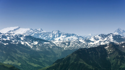 Snow Mountain Range Landscape at Alps, Switzerland