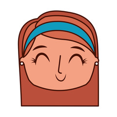 beautiful young teenager happy face girl smiling vector illustration