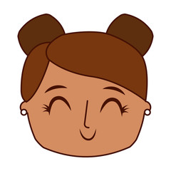 beautiful young teenager happy face girl smiling vector illustration