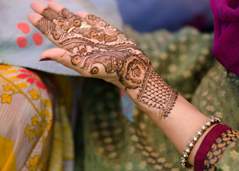 henna design, bride , Hindu wedding , Rajasthan, India