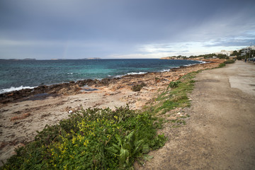  Seascape in Sant Antoni de Portmany, Ibiza island, Balearis Islands.