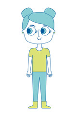 cartoon beauty cute girl daughter vector illustration green image