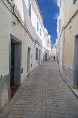 Obraz premium View street in balearic city of Ciutadella, Minorca, Balearic Islands, Spain.