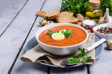 Thick vegetable soup with cream