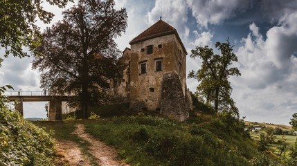 Fototapeta na wymiar Svirzh castle, right tower, Lviv region, Ukraine