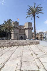 Obraz premium Monument, towers, Torres de Serranos, Valencia, Spain.