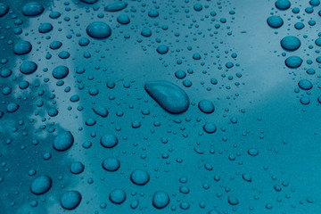 Water drops on metal surface