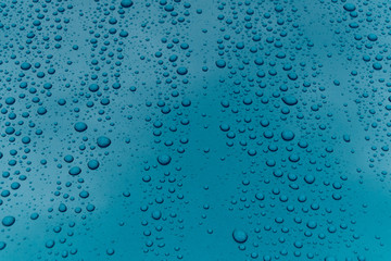 Water drops on metal surface