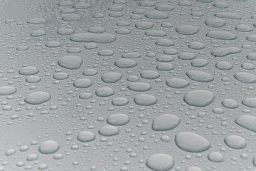 Water drops on metal surface