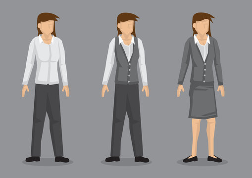 Women Workwear Fashion Vector Character Illustration