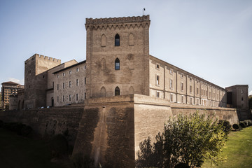 Obraz premium Alfajeria Palace, fortified medieval islamic palace, Zaragoza, Spain.