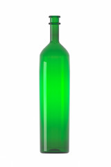 3d bottle glass colored object white background isolated liquid alcohol water