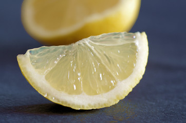 Zitrone aufgeschnitten, Close-up, Fruchtfleisch