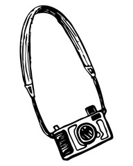 Vintage camera vector illustration draw