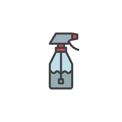Cleaner spray filled outline icon, line vector sign, linear colorful pictogram isolated on white. Sprayer bottle symbol, logo illustration. Pixel perfect vector graphics
