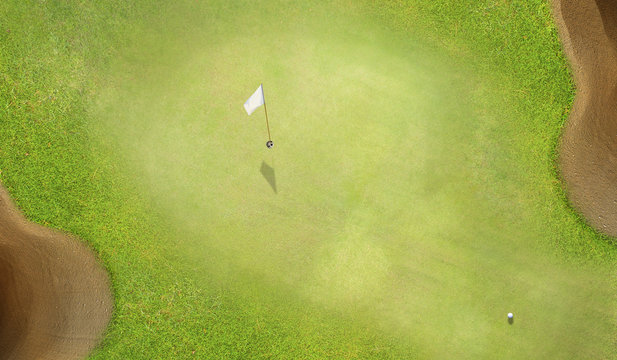 Aerial Top View Of Golf Course