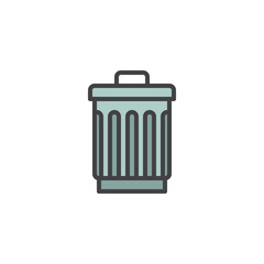 Trash can filled outline icon, line vector sign, linear colorful pictogram isolated on white. Bin, delete symbol, logo illustration. Pixel perfect vector graphics