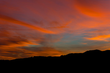 sunset mountains
