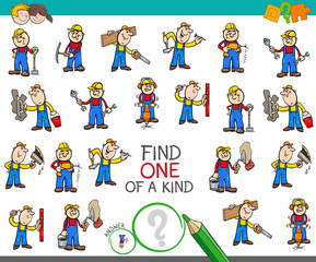 Fototapeta premium find one of a kind game with worker characters